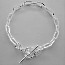 925 silver paperclip link chain bracelet made in italy