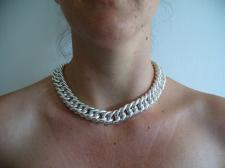 Silver double curb link necklace