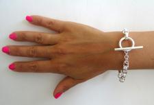 Bracciale in argento 925 massiccio a maglie ovali
