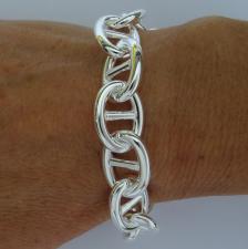 Anchor chain bracelet in solid 925 sterling silver 