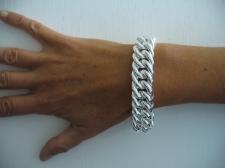 Double curb bracelet in 925 sterling silver