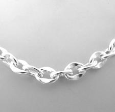 Solid 925 sterling silver oval link chain