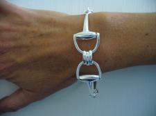 Solid silver horsebit bracelet