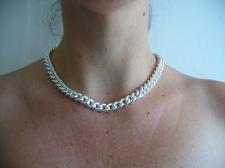 Sterling silver curb necklace 10mm