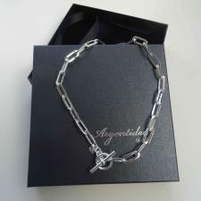 Sterling silver paperclip link necklace