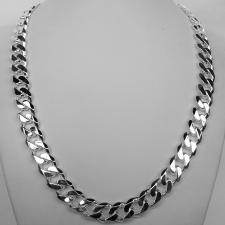 Sterling silver diamond cut curb necklace 12mm