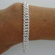 925 silver herringbone link chain bracelet italy