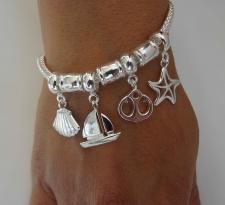 Ocean life charm bracelet in sterling silver