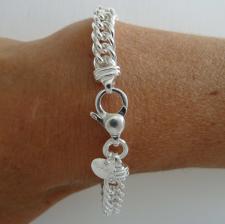 Silver herringbone link bracelet