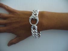 Double curb bracelet in 925 sterling silver