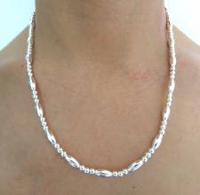 Collana sfere e ovali in argento 925