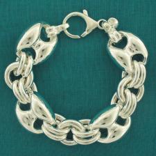 Bracciale in argento 925 donna - catena maglia marinara 20mm