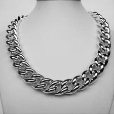 Sterling silver hollow curb necklace 16mm. 121 grams.