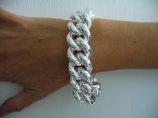 Sterling silver hollow curb bracelet