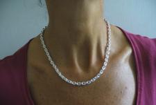 925 silver oval link necklace 6mm