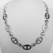 Sterling silver maglia marina & mariner link necklace 13mm. Solid chain.