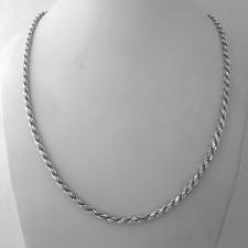 Solid 925 silver Rope chain necklace 3mm. Length 50 cm, weight 19 grams.
