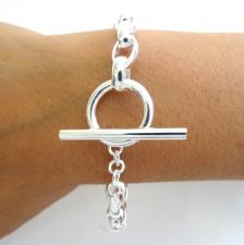 Bracciale in argento 925 massiccio a maglie ovali