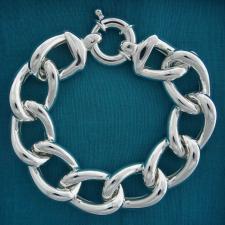 925 sterling silver curb bracelet 18mm.