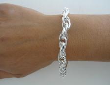 925 sterling silver loose rope chain bracelet 9mm