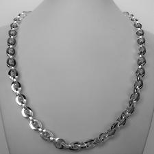 Solid sterling silver square link necklace 8,5mm. 90 grams.
