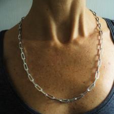 Silver paperclip necklace 60 cm