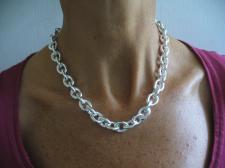 Oval link necklace in 925 silver made in Italy