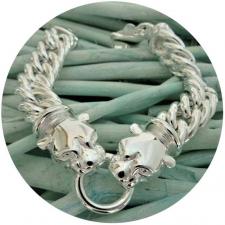 Women's sterling silver panther bracelet