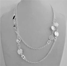 925 silver necklace. Circles and hexagons. Length: 90 cm.
