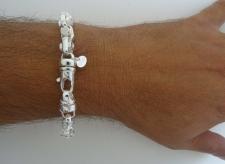 Men's silver bracelets italy arezzo 