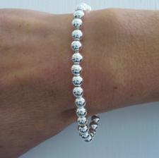 Sterling silver bead bracelet 6mm for woman