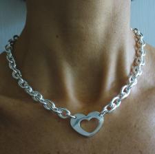 Collana in argento 925 cuore traforato.