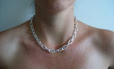 Sterling silver anchor chain necklace 10mm