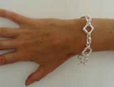 Sterling silver square link bracelet made in Italy