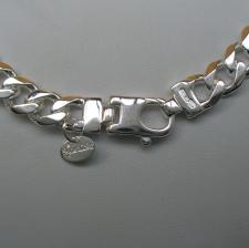 Sterling silver solid curb necklace 8mm