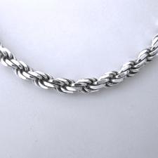 Solid 925 silver rope chain necklace 5mm