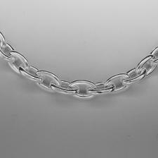 Silver handmade oval link necklace