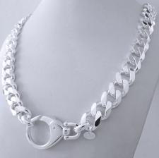 Chunky silver necklace made in italy. Sterling silver solid diamond cut curb necklace 12mm x 3.3m...