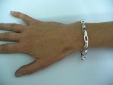 925 silver handmade square link bracelet