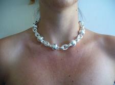 Collana argento fantasia barilotti 18mm in argento 925 - Collana donna in argento 925