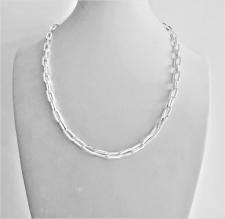 Sterling silver square paperclip link necklace 