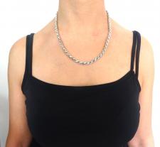Solid 925 silver rope chain necklace 5mm