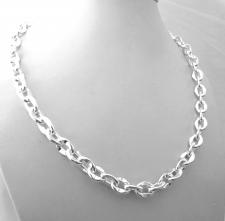 Solid 925 sterling silver oval link chain