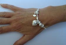 Snake charm bracelet in sterling silver