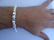 Handmade sterling silver men's bracelet made in Italy