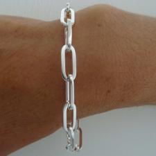 Square paperclip silver bracelet 