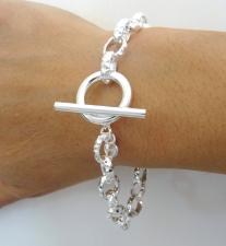 Bracciale argento rolo' ovale godronato