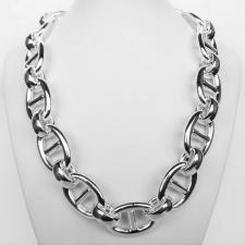 VISTOSISSIMA Collana in argento 925 maglia traversino 20mm. Peso 141 grammi.