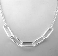 Solid 925 silver curb chain and paperclip chain