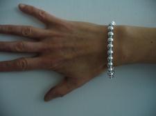 Sterling silver bead bracelet 8mm for woman